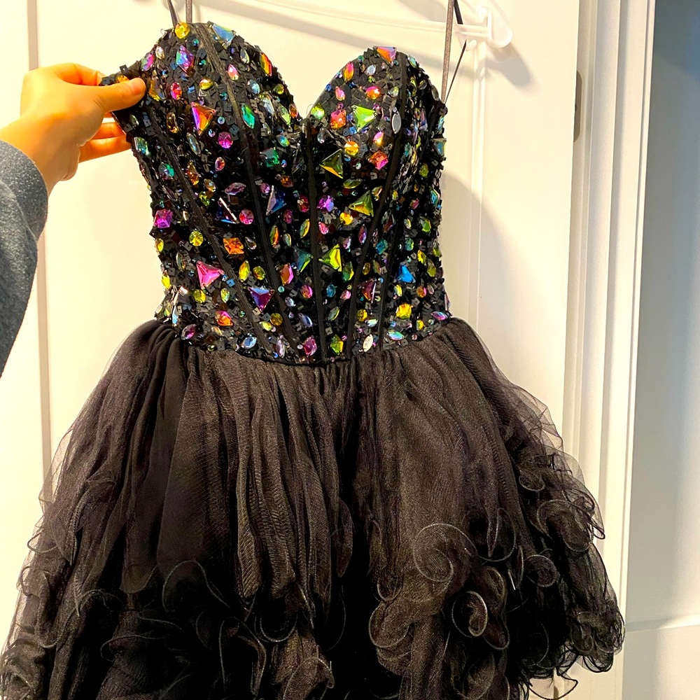 Beautiful bling rhinestone gems cocktail dress